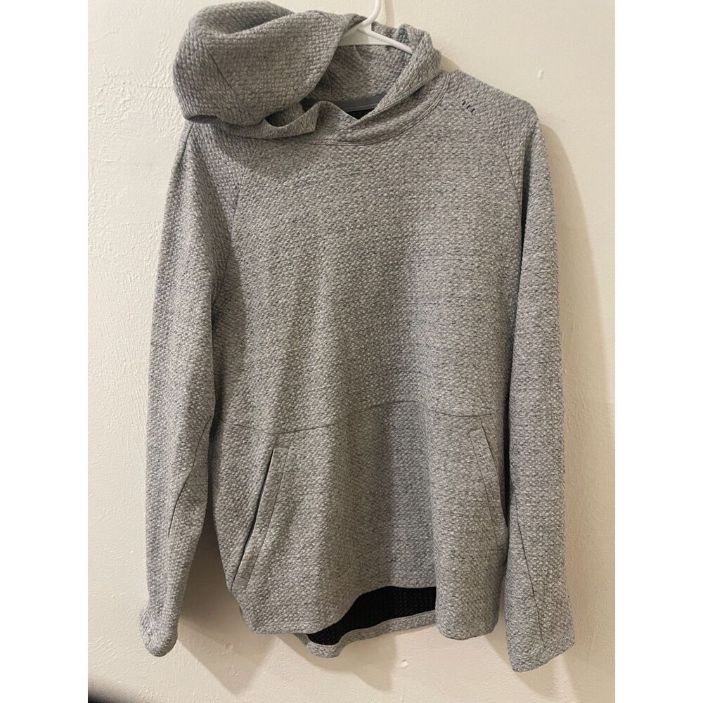 Lululemon Mens Medium Textured Double-Knit Cotton Hoodie Grey EUC